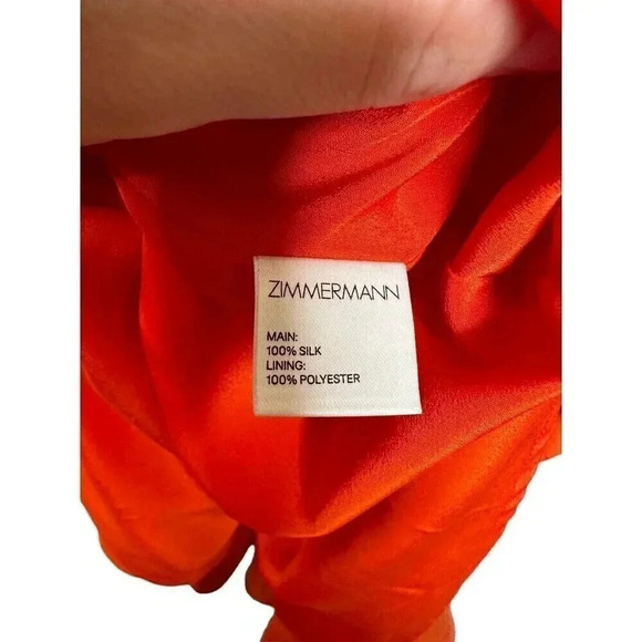 Zimmermann Jaffa Cold Shoulder Deep-V Ruffled Dress Silk US Size 6 NWT - Picture 11 of 13